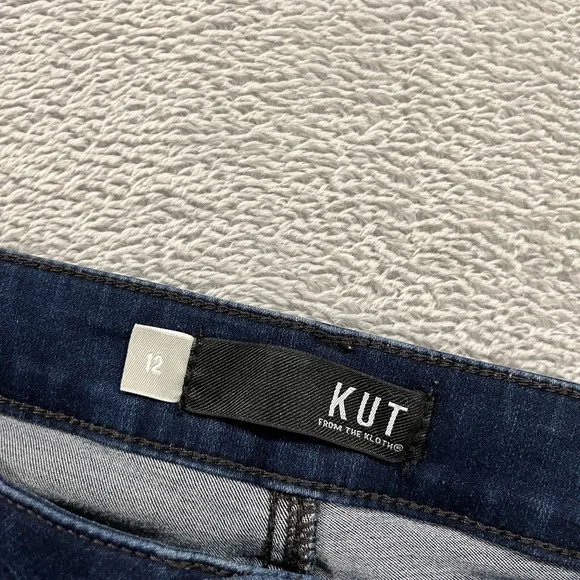 Kut from the Kloth Jeans Womens 12 Blue Diana Skinny Whiskered Stretch Y2K Denim
